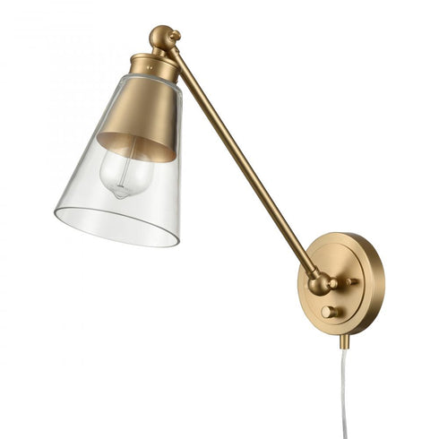 Elk Albany 9.25 Inch High 1 Light Swingarm Sconce Brushed Gold Model: 52353/1
