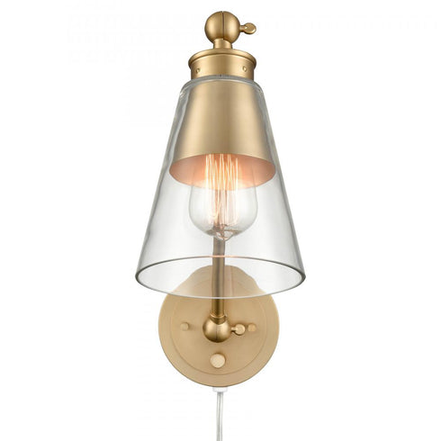Elk Albany 9.25 Inch High 1 Light Swingarm Sconce Brushed Gold Model: 52353/1