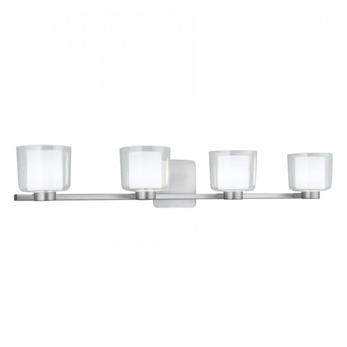 Elk Alexus 34 Inch Wide 4 Light Vanity Light in Brushed Nickel Model: 5334-BN-CL