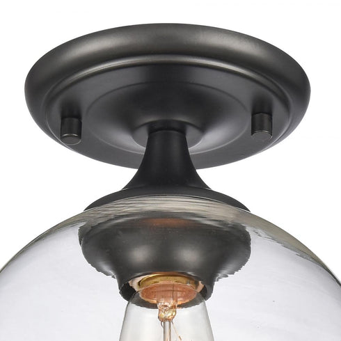 Elk Angie 8 Inch Wide 1 Light Semi Flush Mount in Matte Black Model: 81585/1