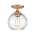 Elk Angie 8 Inch Wide 1 Light Semi Flush Mount in Satin Brass Model: 81565/1