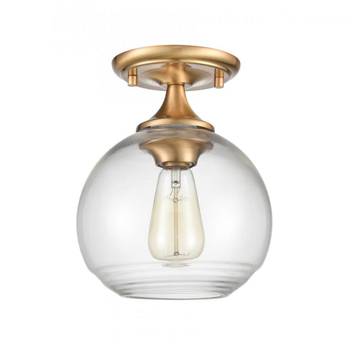 Elk Angie 8 Inch Wide 1 Light Semi Flush Mount in Satin Brass Model: 81565/1