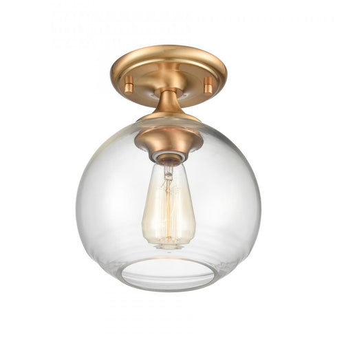 Elk Angie 8 Inch Wide 1 Light Semi Flush Mount in Satin Brass Model: 81565/1