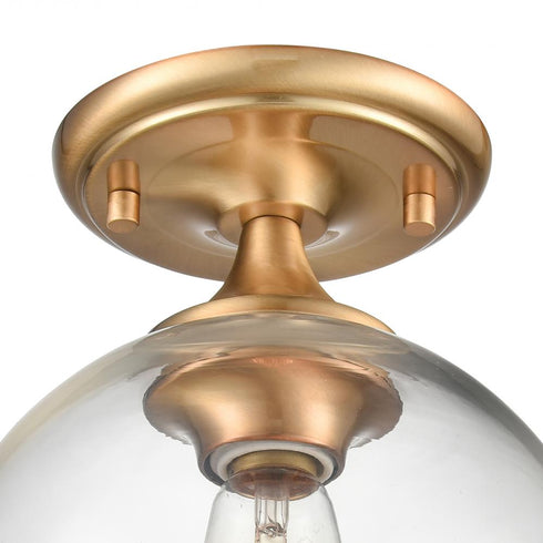 Elk Angie 8 Inch Wide 1 Light Semi Flush Mount in Satin Brass Model: 81565/1