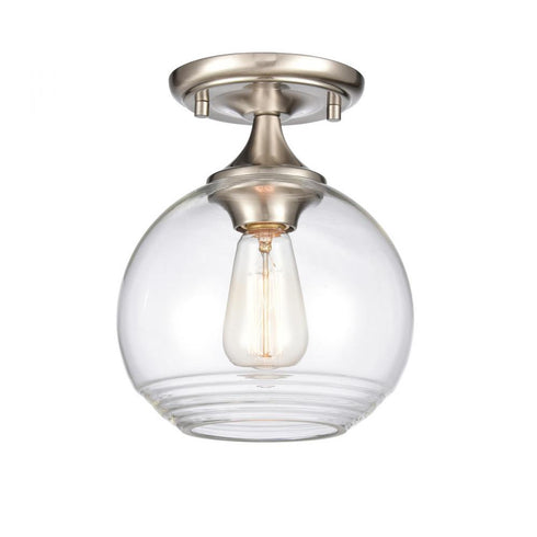 Elk Angie 8 Inch Wide 1 Light Semi Flush Mount in Satin Nickel Model: 81575/1