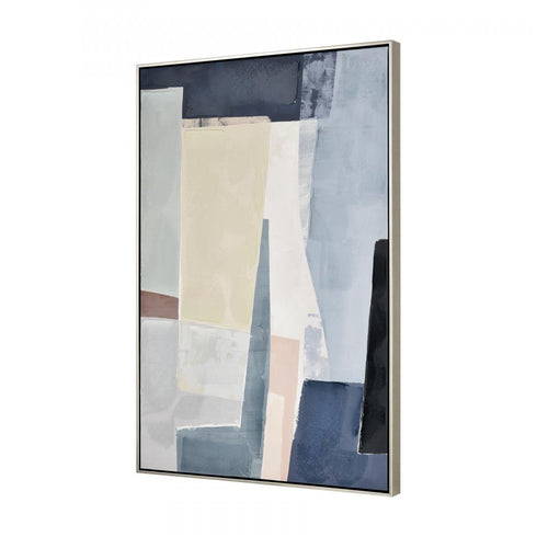 Elk Angle Abstract Framed Wall Art in Blue Finish Model: S0016-10181