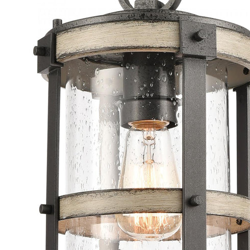 Elk Annenberg 8 Inch Wide 1 Light Outdoor Pendant in Anvil Iron Model: 89147/1