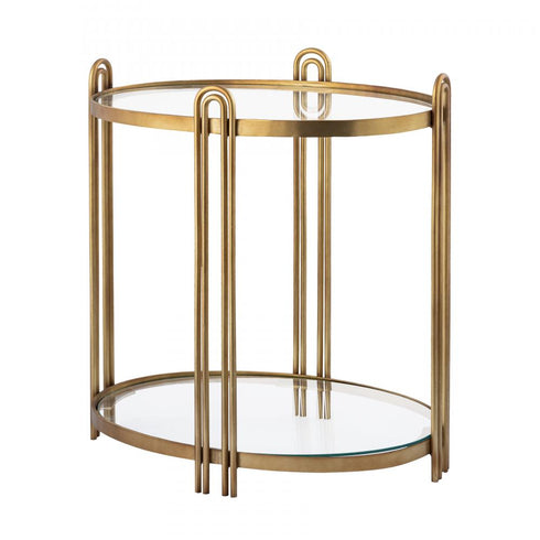 Elk Arch Accent Table Gold in Aged Brass Finish Model: H0895-10845