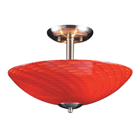 Elk Arco Baleno 3 Light SEMI FLUSH MOUNT in Satin Nickel Finish Model: 417-3SC-SN