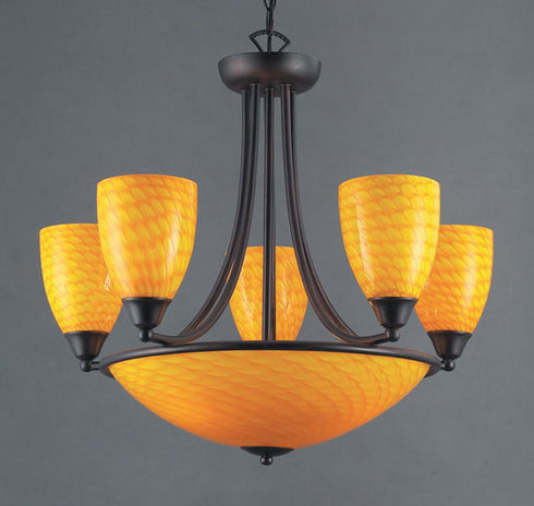 Elk Arco Baleno 8 Light CHANDELIER in Dark Rust Finish Model: 419-5+3CN-DR