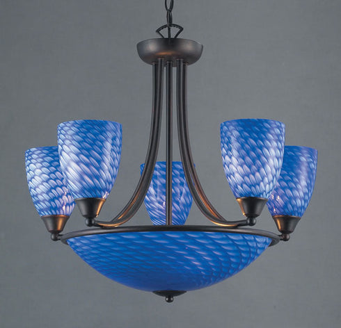 Elk Arco Baleno CHANDELIER in Dark Rust Finish Model: 419-5+3S-DR