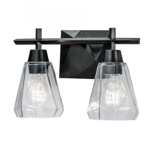 Elk Arctic Bath Series Arctic 12.4 Inch Wide 2 Light Vanity Light in Acid Dipped Black Model: 8282-ADB-CL