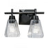 Elk Arctic Bath Series Arctic 12.4 Inch Wide 2 Light Vanity Light in Acid Dipped Black Model: 8282-ADB-CL
