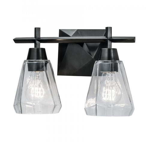 Elk Arctic Bath Series Arctic 12.4 Inch Wide 2 Light Vanity Light in Acid Dipped Black Model: 8282-ADB-CL