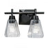 Elk Arctic Bath Series Arctic 12.4 Inch Wide 2 Light Vanity Light in Acid Dipped Black Model: 8282-ADB-CL