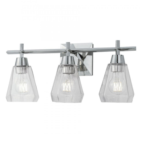 Elk Arctic Bath Series Arctic 20 Inch Wide 3 Light Vanity Light in Polished Nickel Model: 8283-PN-CL