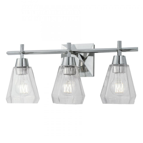 Elk Arctic Bath Series Arctic 20 Inch Wide 3 Light Vanity Light in Polished Nickel Model: 8283-PN-CL