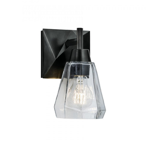Elk Arctic Bath Series Arctic 8.5 Inch High 1 Light Sconce in Acid Dipped Black Model: 8281-ADB-CL