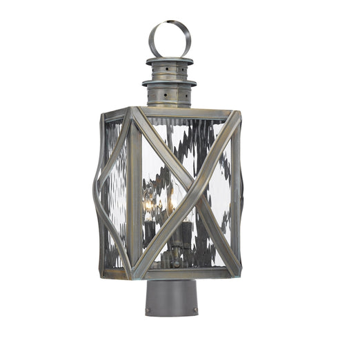 Elk Artistic 3 Light POST MOUNT in Olde Bay Finish Model: 2143-WB