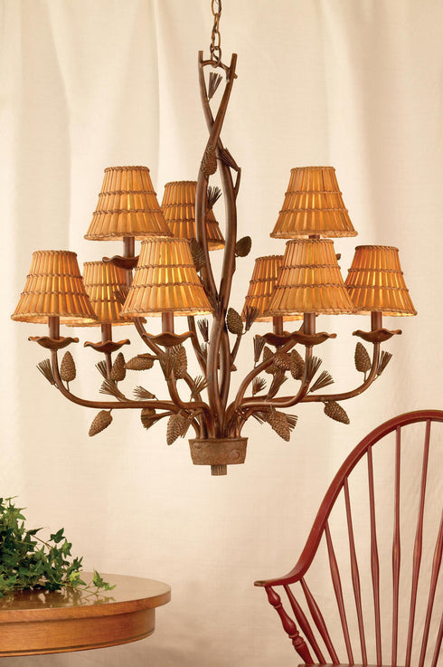 Elk ARTISTIC LTG Chandelier 9 light in Brown Finish Model: 1839
