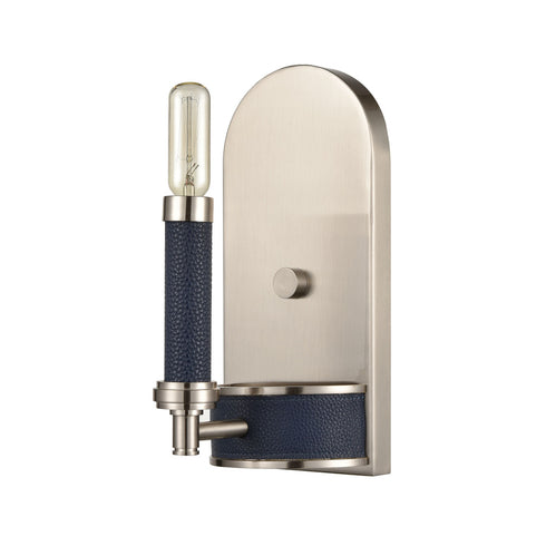 Elk Avenue 1 Light SCONCE in Satin Nickel Navy Blue Navy Blue Finish Model: D4659