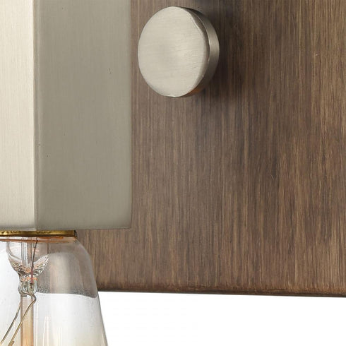 Elk Axis VANITY LIGHT in Light Wood Satin Nickel Satin Nickel Finish Model: 55056/1