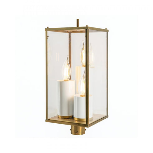 Elk Back Bay 23.25 Inch High 3 Light Outdoor Post Light in Aged Brass Model: 1152-AG-CL