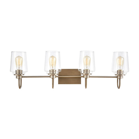 Elk Bakersfield VANITY LIGHT in Light Wood Satin Nickel Satin Nickel Finish Model: 46643/4