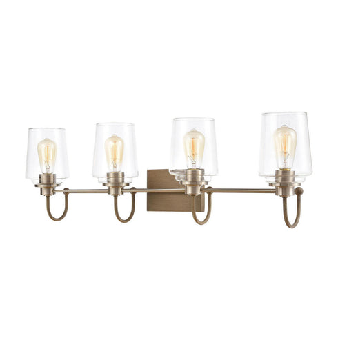 Elk Bakersfield VANITY LIGHT in Light Wood Satin Nickel Satin Nickel Finish Model: 46643/4