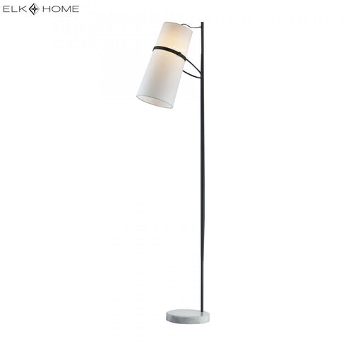 Elk Banded Shade FLOOR LAMP in Matte Black Finish Model: D2730