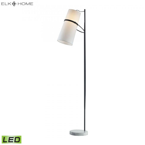 Elk Banded Shade FLOOR LAMP in Matte Black Finish Model: D2730-LED