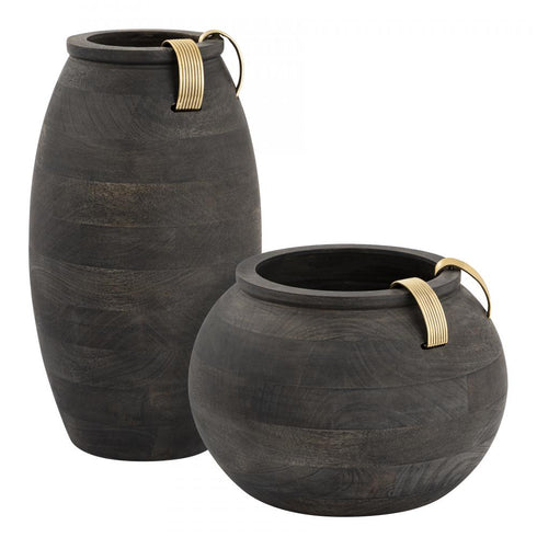 Elk Barone VASE JAR BOTTLE (2 pack) (2 pack) in Black Finish Model: H0807-9264