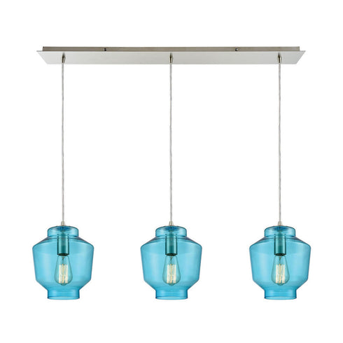 Elk Barrel 3 Light MINI PENDANT in Satin Nickel Finish Model: 10915/3LP