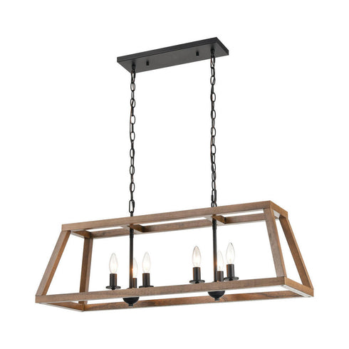 Elk Barrow ISLAND LIGHT in Matte Black Finish Model: 81417/6