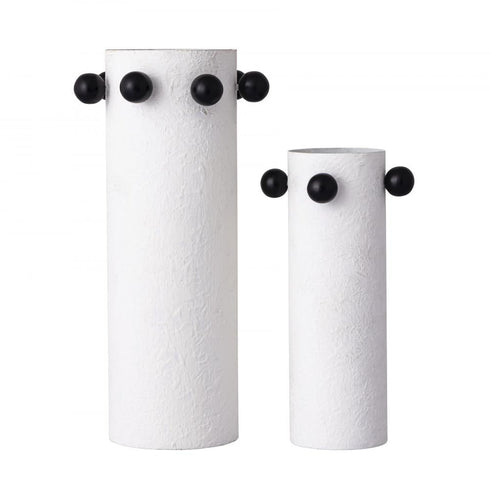 Elk Beaded Vase Set of 2 in Plaster White Finish Model: H0897-10521/S2