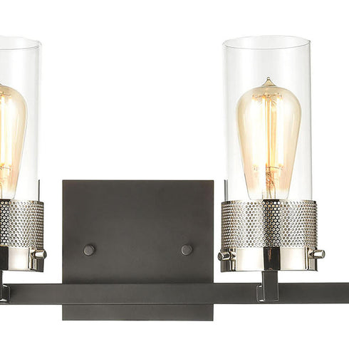 Elk Bergenline VANITY LIGHT in Matte Black Polished Nickel Polished Nickel Finish Model: 12143/4