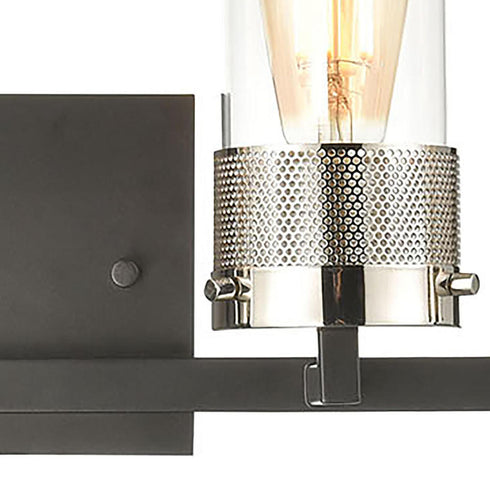 Elk Bergenline VANITY LIGHT in Matte Black Polished Nickel Polished Nickel Finish Model: 12143/4