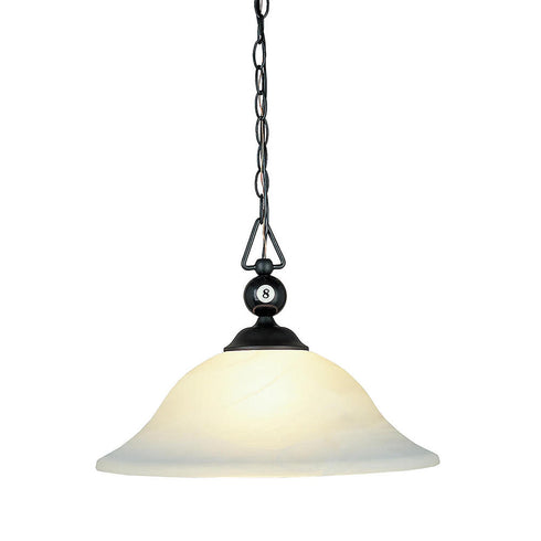 Elk Billiard Motif 1 Light PENDANT in Matte Black Finish Model: PN0161