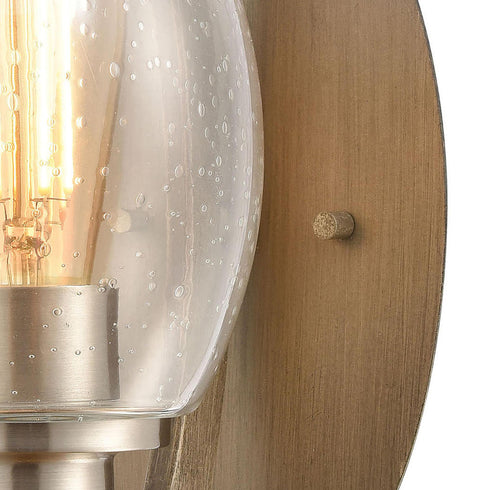Elk Bixler 1 Light SCONCE in Light Wood Satin Nickel Satin Nickel Finish Model: 46420/1