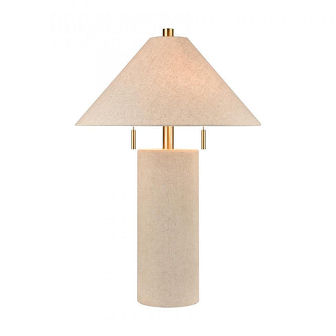 Elk_discontinued Blythe 26 Inch High 2 Light Table Lamp Linen in Oatmeal Finish Model: H0019-10338