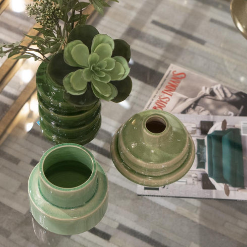 Elk Bobby Vase Medium (2 pack) (2 pack) in Green Finish Model: S0017-10033