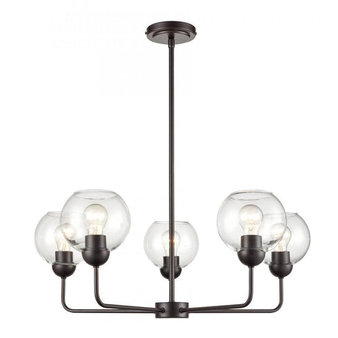 Elk Boman 28 Inch Wide 5 Light Chandelier in Oil Rubbed Bronze Model: CN280527