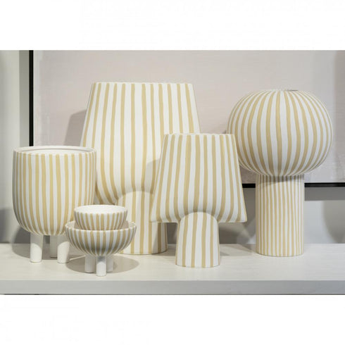 Elk Booth Striped Bowl Large (2 pack) (2 pack) in White Finish Model: H0017-10642