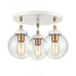 Elk Boudreaux 15 Inch Wide 3 Light Semi Flush Mount in Matte White Model: 24435/3
