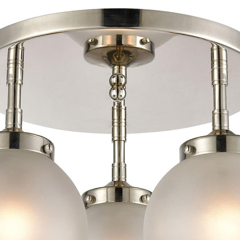 Elk Boudreaux 3 Light SEMI FLUSH MOUNT in Polished Nickel Finish Model: 15362/3