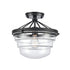 Elk Boyer 12 Inch Wide 1 Light Semi Flush Mount in Matte Black Model: 82168/1