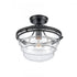 Elk Boyer 12 Inch Wide 1 Light Semi Flush Mount in Matte Black Model: 82168/1