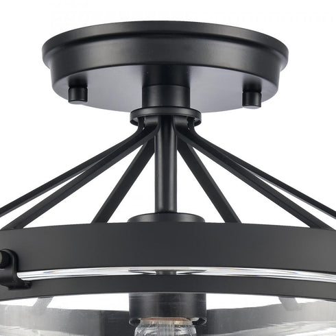 Elk Boyer 12 Inch Wide 1 Light Semi Flush Mount in Matte Black Model: 82168/1