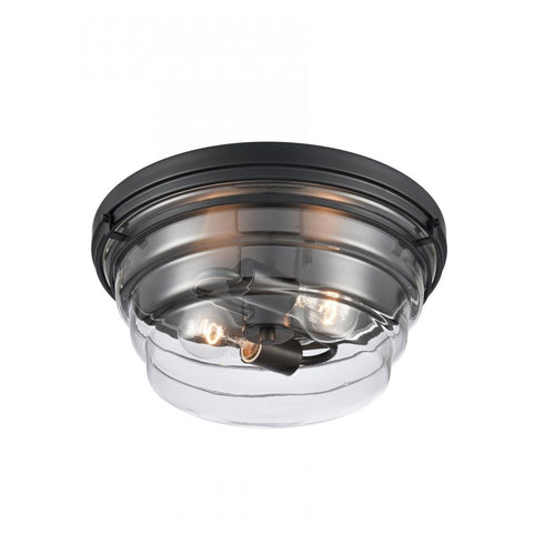 Elk Boyer 14 Inch Wide 2 Light Flush Mount in Matte Black Model: 82167/2