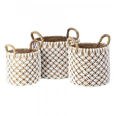 Elk Bradley Banana Leaf Basket Set of 3 in Natural Finish Model: S0077-9111/S3